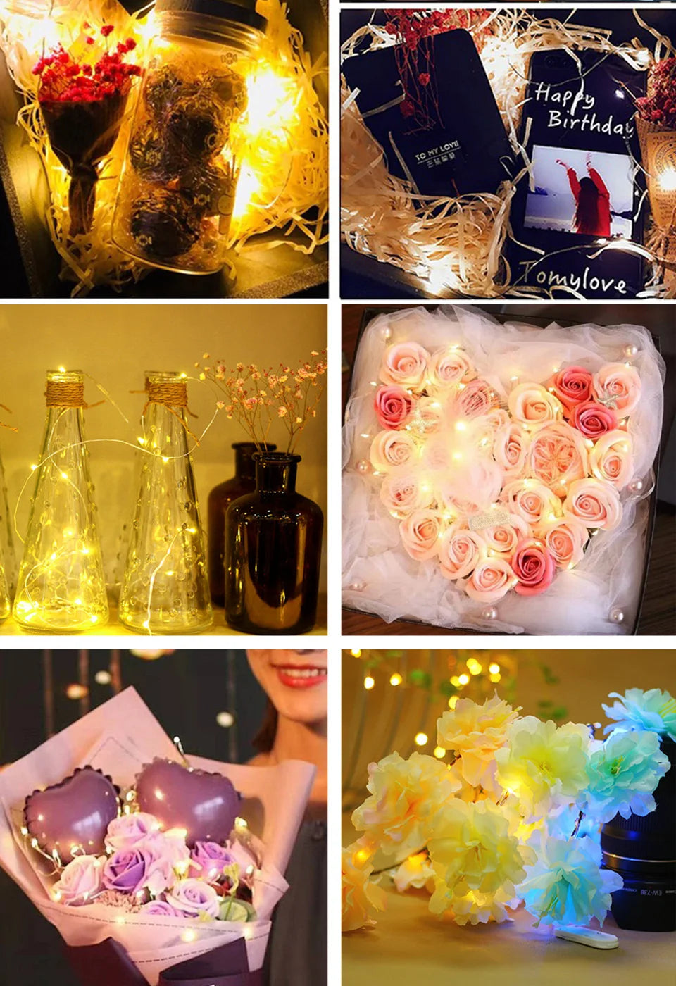 Luces LED de cadena, luz de noche, iluminación navideña, guirnalda de hadas de 1M, 2M, 3M, 5M, luz decorativa para Año Nuevo, boda, fiesta de cumpleaños