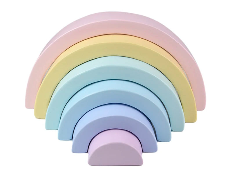Juguete de madera Montessori para niños, bloques de construcción de arcoíris, juego de equilibrio creativo apilable DIY, juguetes educativos para niños, regalos para niños