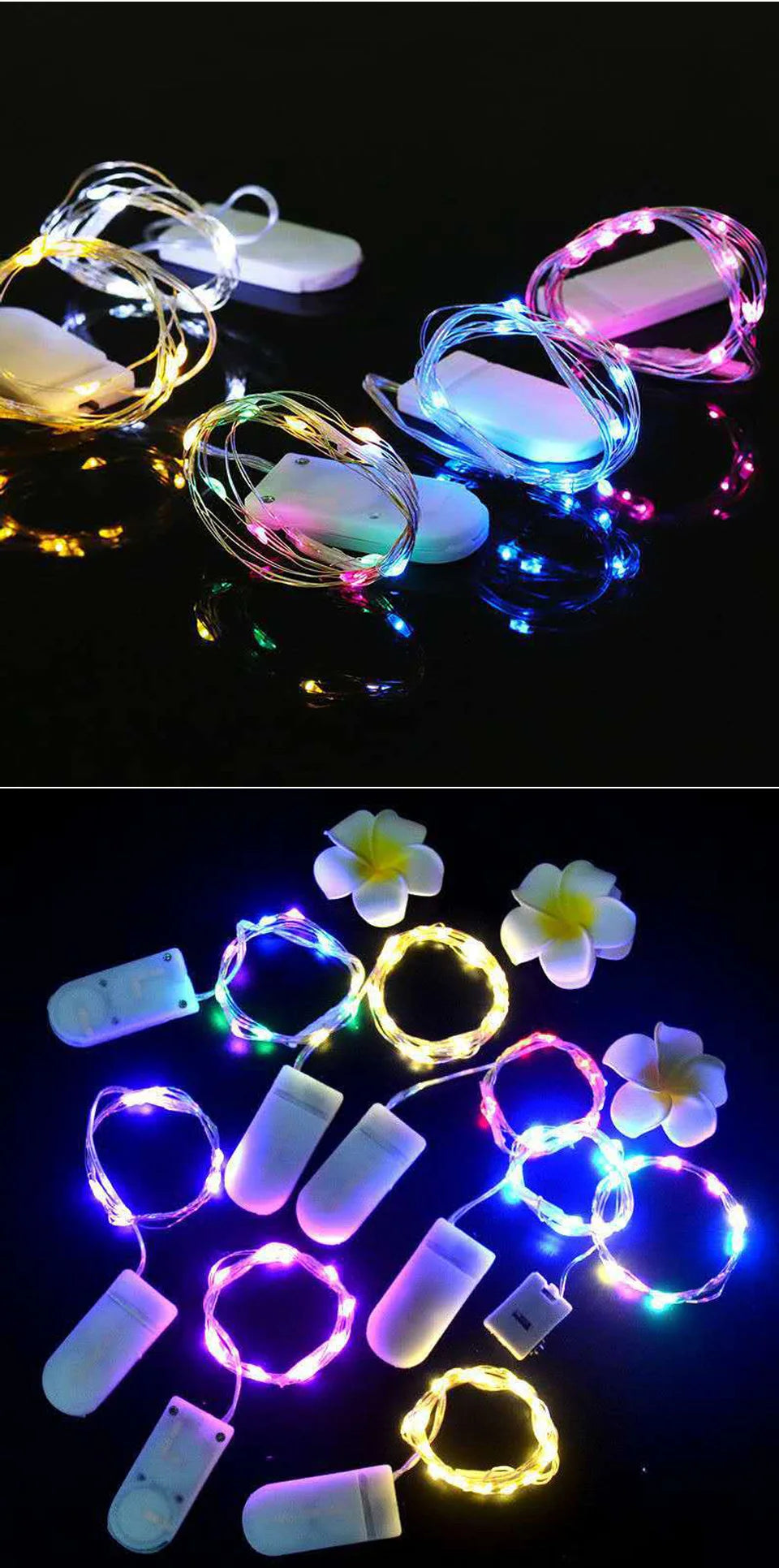 Luces LED de cadena, luz de noche, iluminación navideña, guirnalda de hadas de 1M, 2M, 3M, 5M, luz decorativa para Año Nuevo, boda, fiesta de cumpleaños