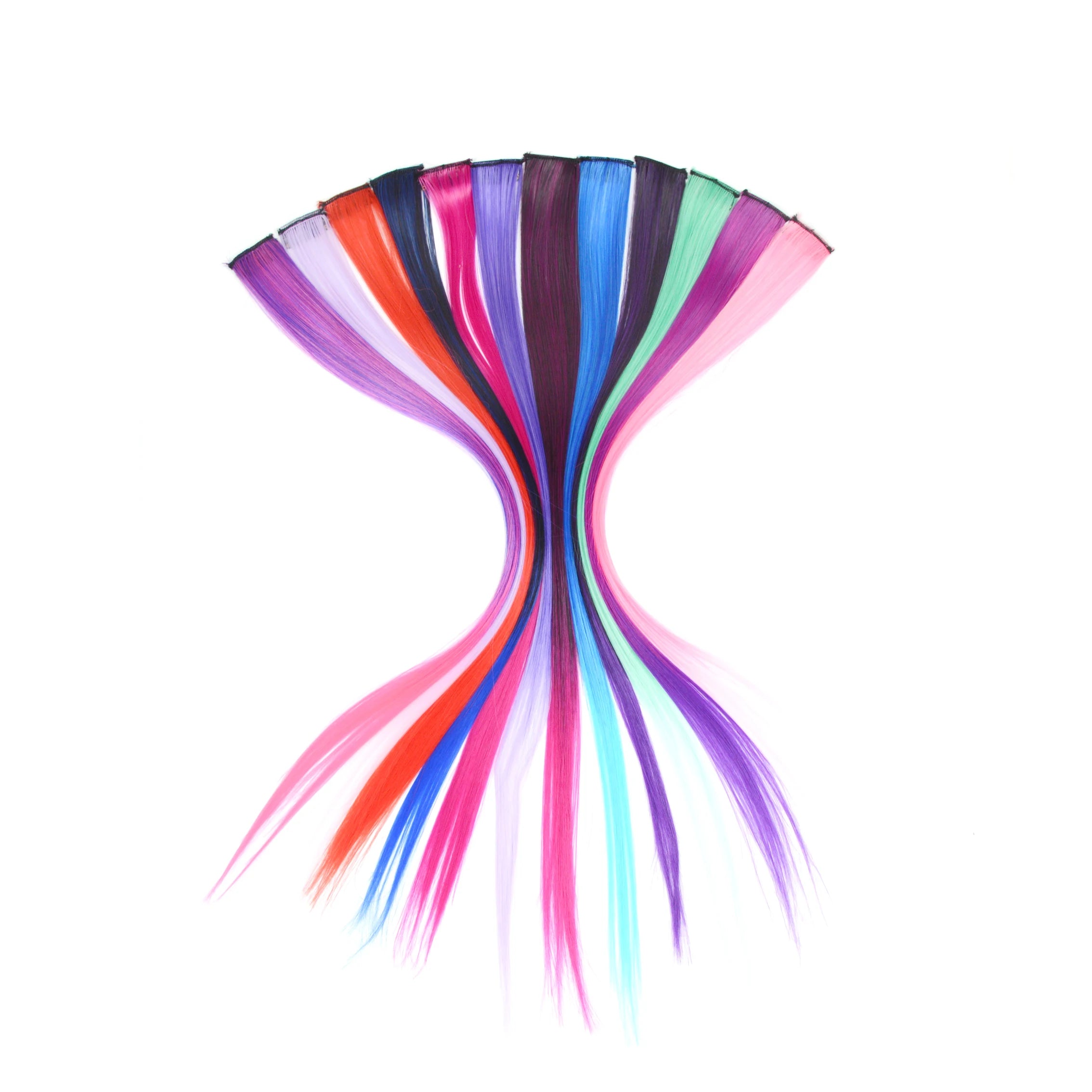 Extensiones de cabello sintético liso de 55,8 cm de largo, 37 colores, ignífugas, de clip, de una sola pieza
