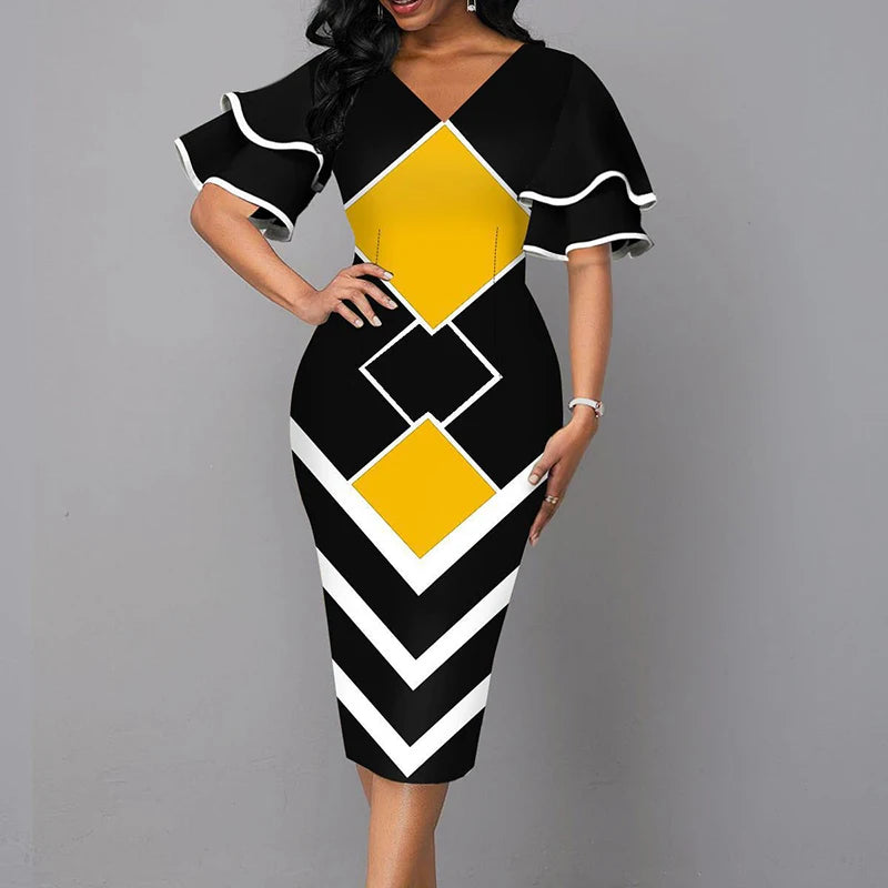 Elegant V-Neck Summer Dress