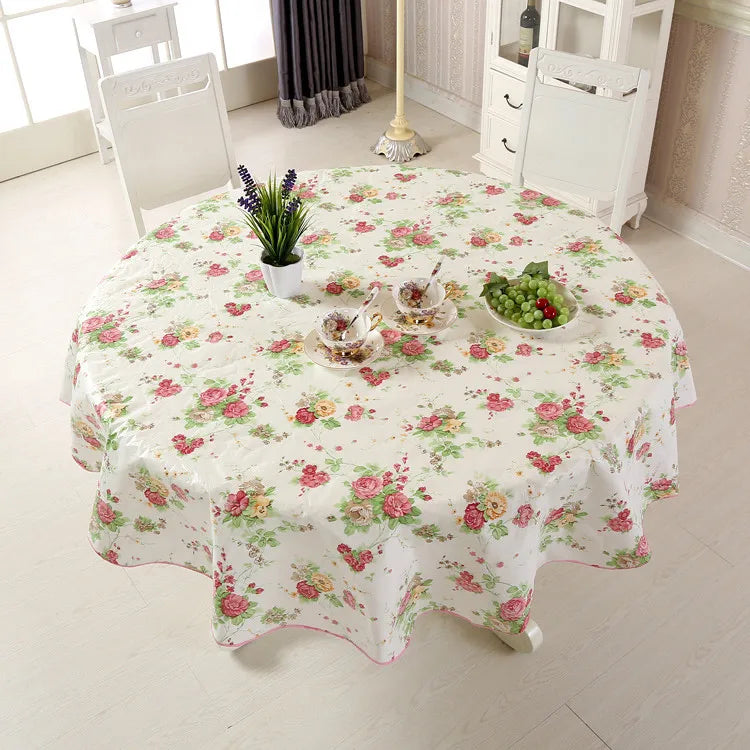Mantel Redondo Impermeable de PVC, Estampado Floral, Decoración del Hogar, Mantel Antimanchas, Cubremesa de Comedor, Venta al por Mayor
