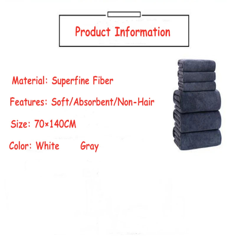 Serviette de bain neuve 70 x 140 cm pour adultes, haute qualité, épaisse, douce, pour la douche, le spa, le sport, les voyages, en microfibre, grande serviette 80 x 180 cm