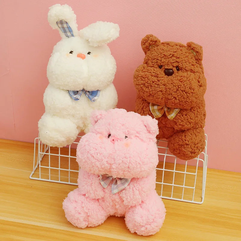 Peluche animaux kawaii, adorable tigre, lapin, grenouille, ours en peluche, décoration d'intérieur, cadeaux d'anniversaire pour enfants et filles