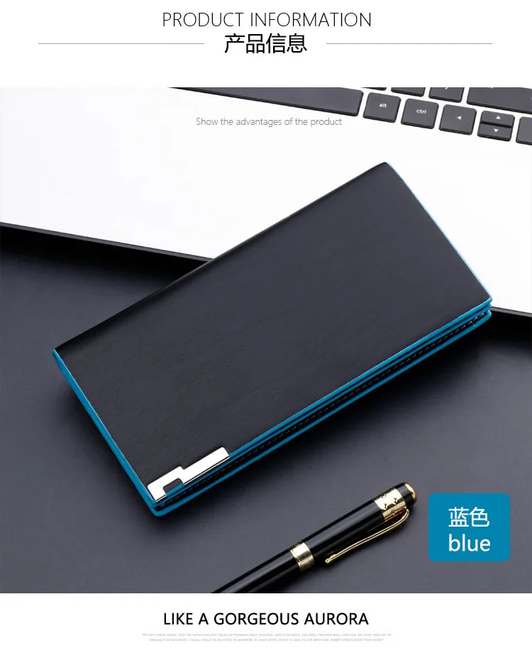Cartera de hombre Casual Delgado de cuero suave Bolso de mano masculino Monedero pequeño Cartera delgada Monedero Cartera masculina Cuero 2021