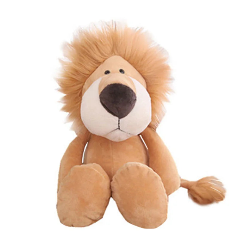 Peluches Animaux Jouets Poupées Douces Jungle Lion Éléphant Tigre Chien Renard Singe Cerf Enfants Cadeau Kawaii Bébé Enfants Hobbie Jouets
