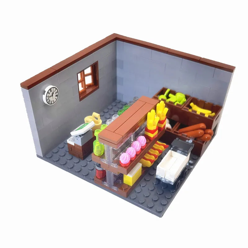 Juguetes de bloques de construcción para niños y niñas, regalos de bricolaje, ladrillos MOC, modelo de muebles para dormitorio y sala de estar