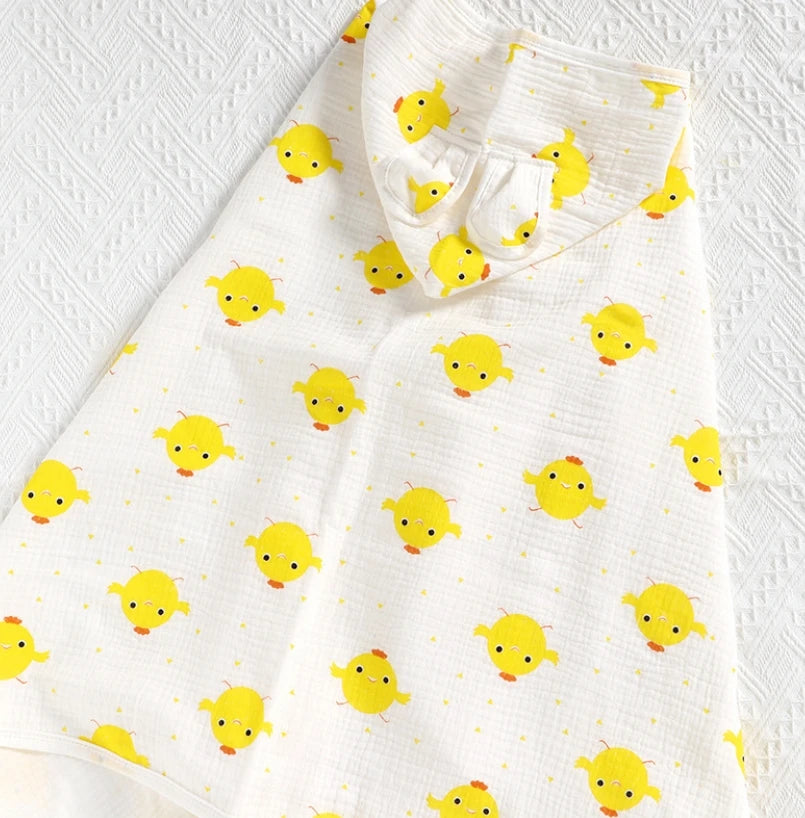 Newborn Baby Boy Girl Bathrobe Towel 100% Cotton Infant Toddler Child Cartoon Hooded Bathrobe Cloak Baby Blanket