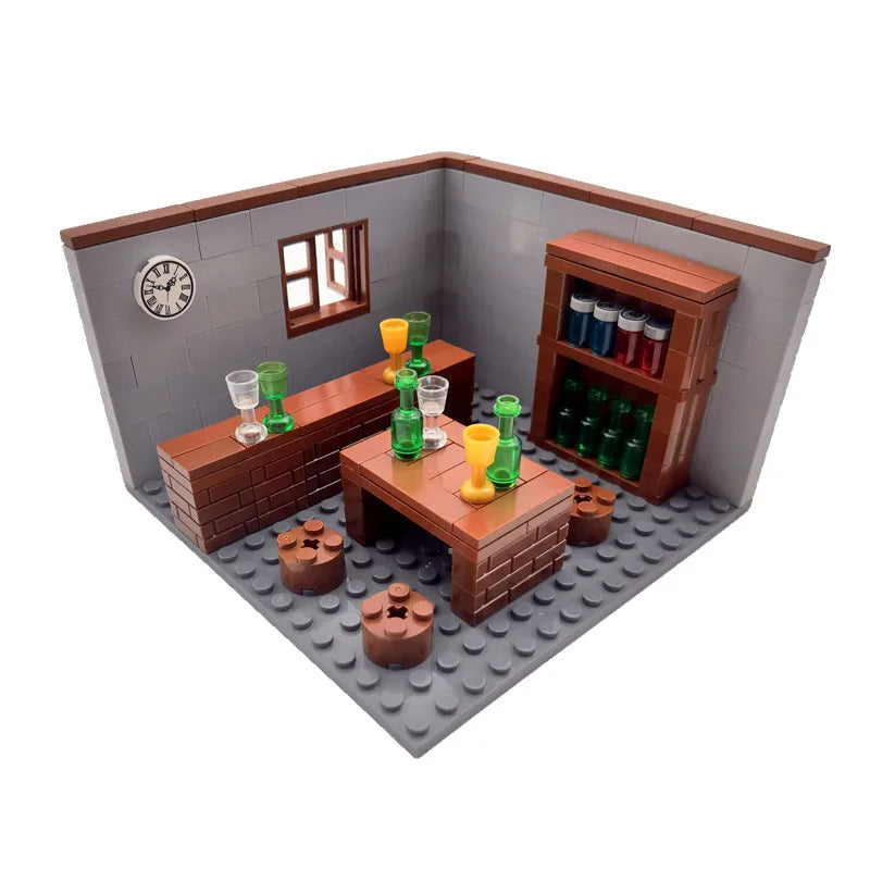 Juguetes de bloques de construcción para niños y niñas, regalos de bricolaje, ladrillos MOC, modelo de muebles para dormitorio y sala de estar