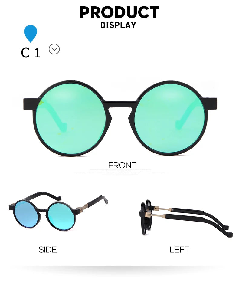 SORVINO Round Women Steampunk Sunglasses Red Yellow Gradient Sun Glasses Fashion Brand Designer Men Trendy Shades UV400 Gafas