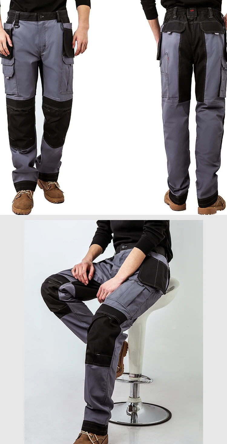 Pantalones de trabajo multifuncionales para hombre Pantalones de trabajo con cintas reflectantes