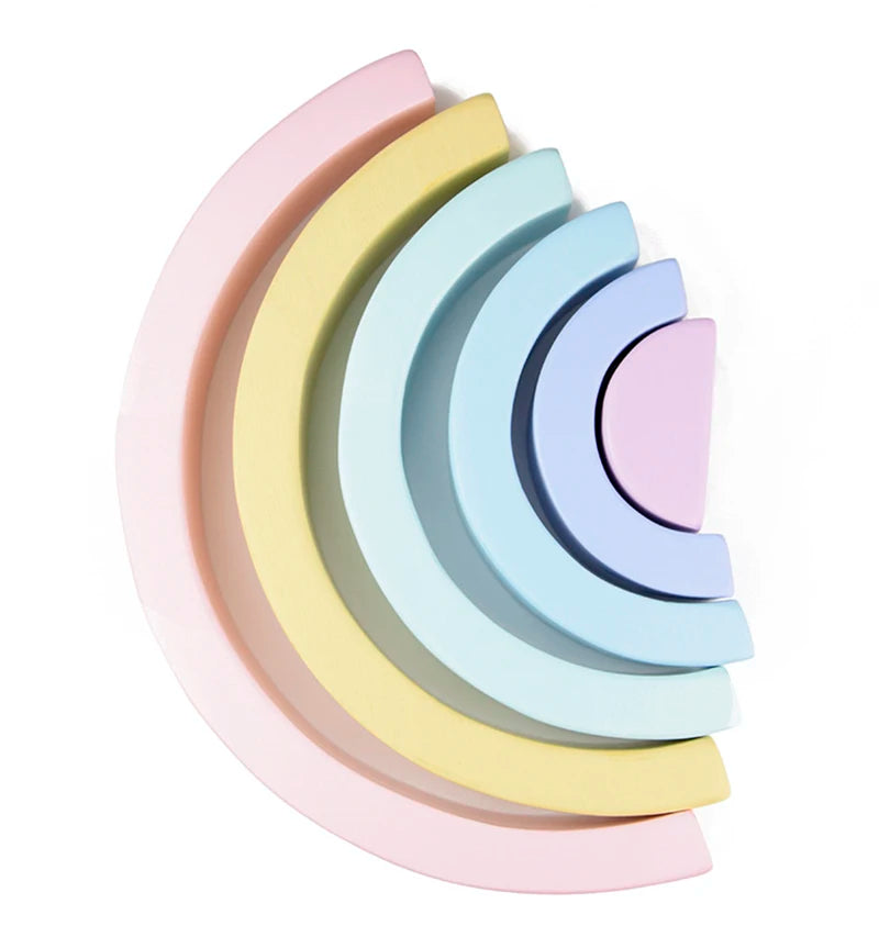 Juguete de madera Montessori para niños, bloques de construcción de arcoíris, juego de equilibrio creativo apilable DIY, juguetes educativos para niños, regalos para niños