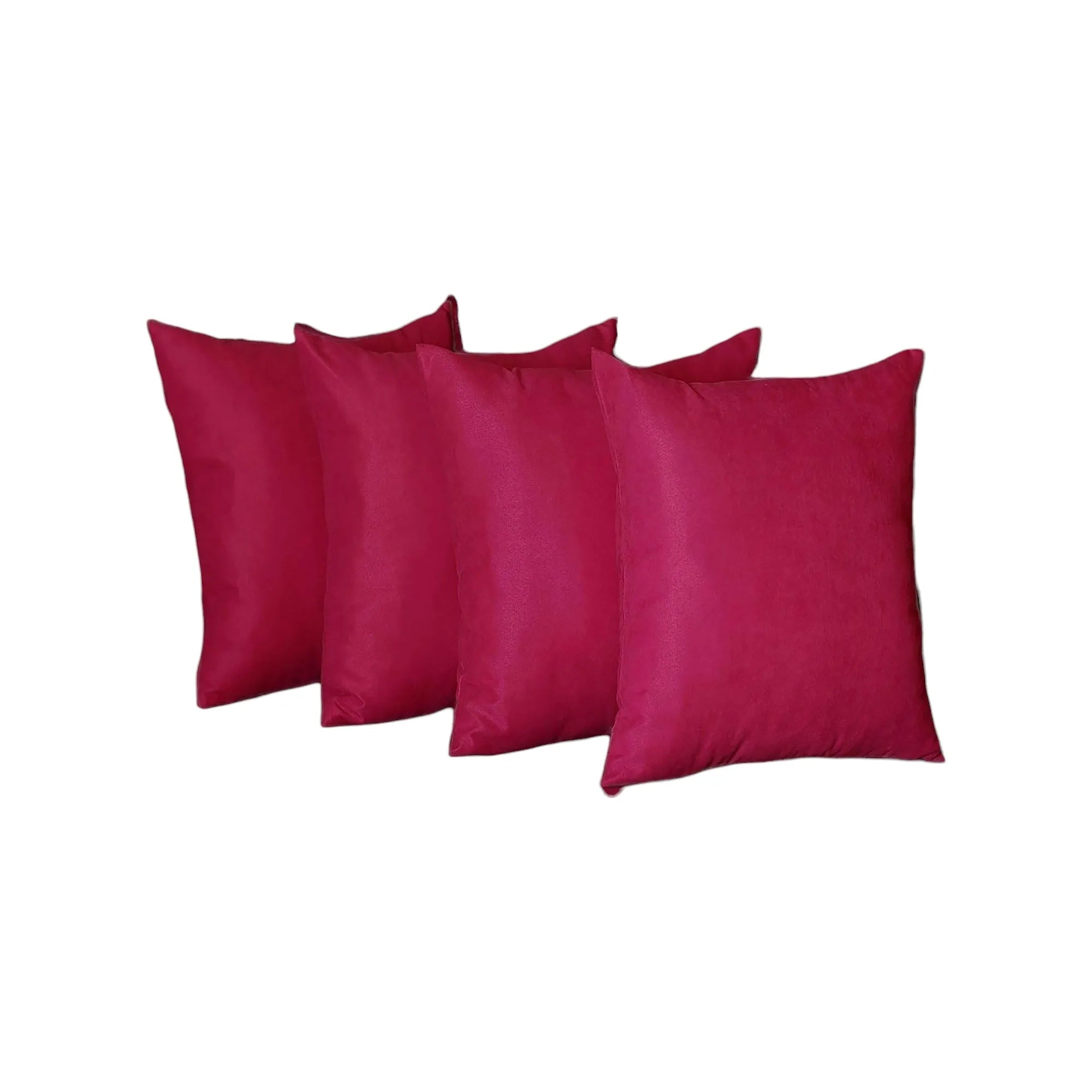 HMS Set of Four 18\" X 18\" Pink Polyester Zippered Pillow Covers for Seats & Cushions