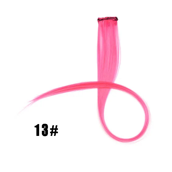Extensiones de cabello sintético liso de 55,8 cm de largo, 37 colores, ignífugas, de clip, de una sola pieza