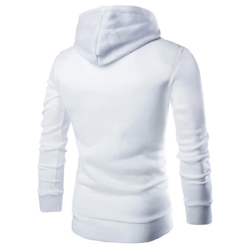 Sudadera con capucha de manga larga para hombre, sudadera con cremallera y capucha, cuello alto, top, chaqueta, abrigo, suéter negro