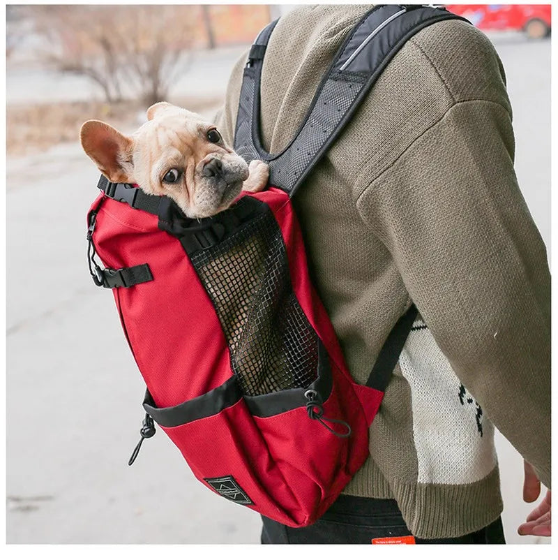 Mochila de transporte para perros, senderismo, viajes al aire libre, transpirable, para bicicleta, motocicleta, deporte al aire libre, bolsa de malla, envío directo
