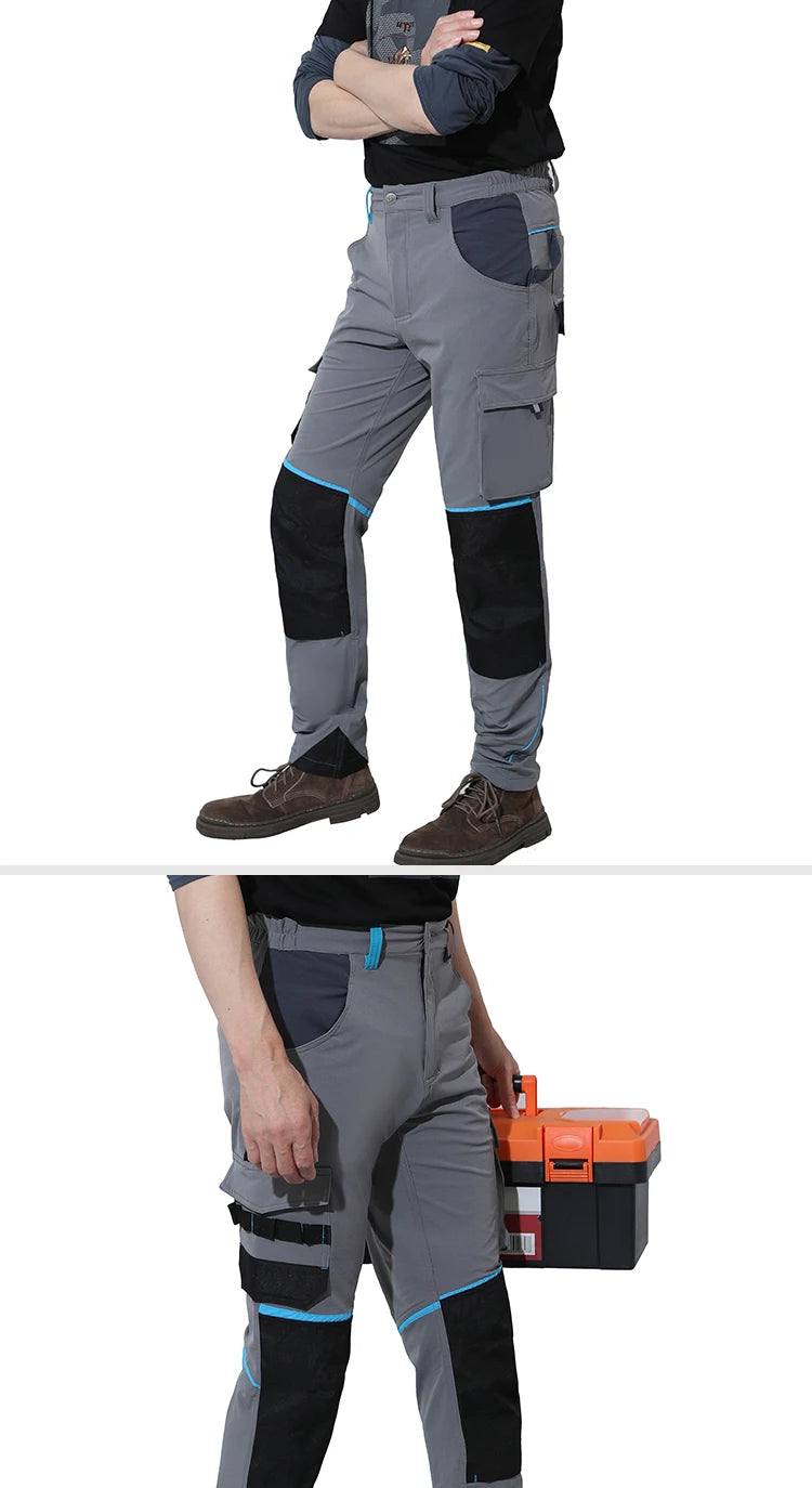 Pantalones de trabajo multifuncionales para hombre Pantalones de trabajo con cintas reflectantes
