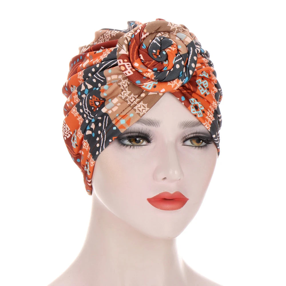 Gorros con estampado africano para mujer, gorro para quimioterapia, turbante con nudo, hiyab musulmán, sombrero estampado, gorro para el cáncer, gorro para la cabeza de las mujeres, para la pérdida de cabello