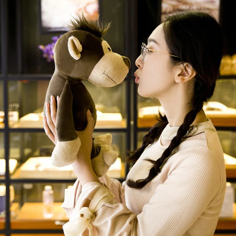 Peluche réaliste de 25 cm, lion, tigre, éléphant, singe, léopard, girafe, raton laveur, animaux de la forêt, jouets pour enfants, cadeau