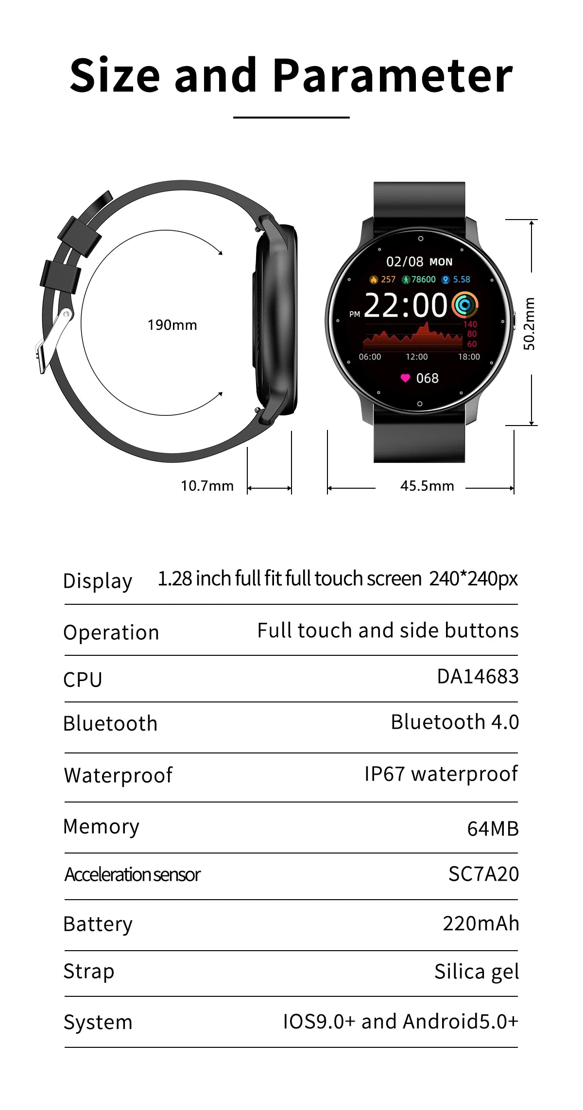 Reloj inteligente LIGE para mujer, hombre, regalo, relojes deportivos de fitness, monitor de ritmo cardíaco, Smartwatch resistente al agua para Xiaomi Android iOS