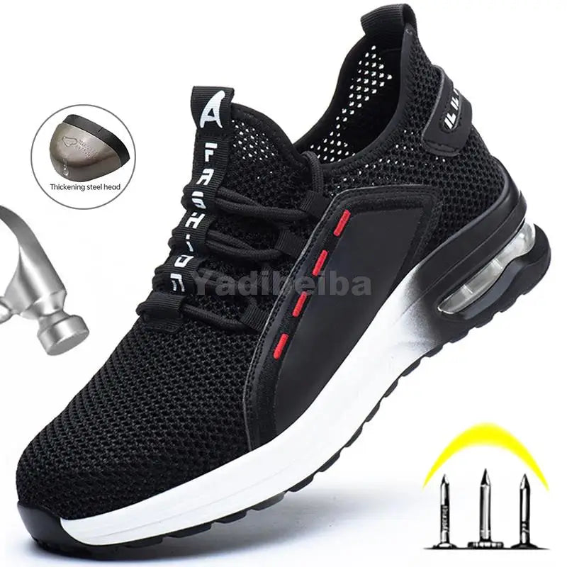 Work Shoes Breathable Steel Toe Safety Boots Lightweight Safety Work Shoes For Men Women Male Work Sneakers Security Footwear