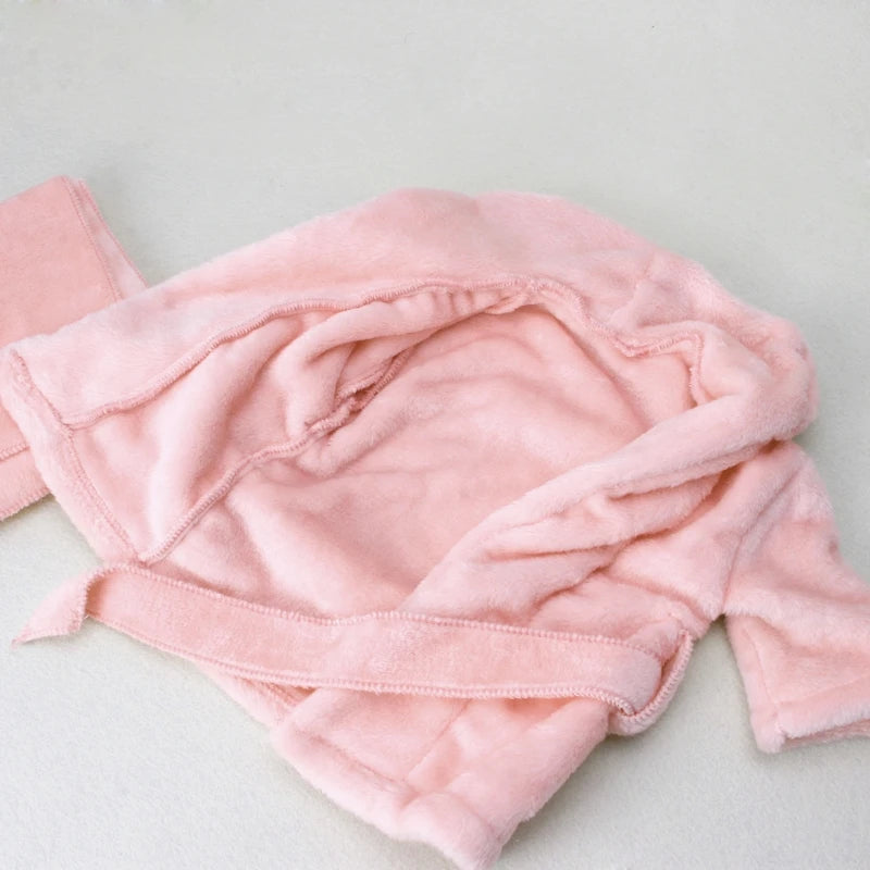 Nuevos Albornoces para Bebé Toalla de Baño de Color Sólido Bata de Bebé Cálida con Capucha y Cinturón Accesorios de Fotografía para Recién Nacidos Accesorios para Sesiones de Fotos de Bebés
