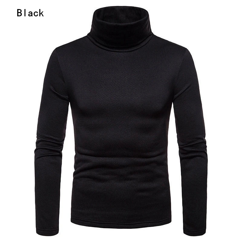 Suéteres de cuello alto para hombre otoño invierno, térmicos informales, de manga larga, ajustados, básicos elásticos, sudadera y jersey
