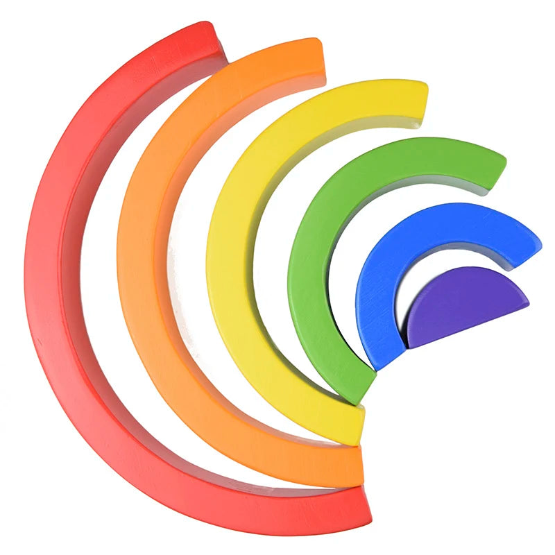 Juguete de madera Montessori para niños, bloques de construcción de arcoíris, juego de equilibrio creativo apilable DIY, juguetes educativos para niños, regalos para niños