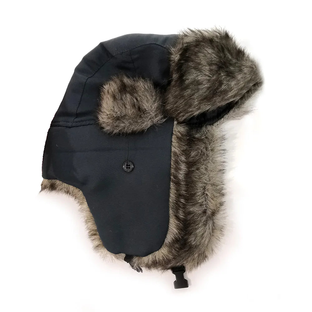 Mens Women Unisex Warm Trapper Aviator Trooper Earflap Winter Flaps Ski Hat New Hats Russian Ski Hat Faux Fur Hats