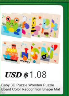 Juguetes de madera para niños, puzle 3D de madera, puzle de animales de dibujos animados, puzle cognitivo, juguetes educativos de aprendizaje temprano para regalo de niños
