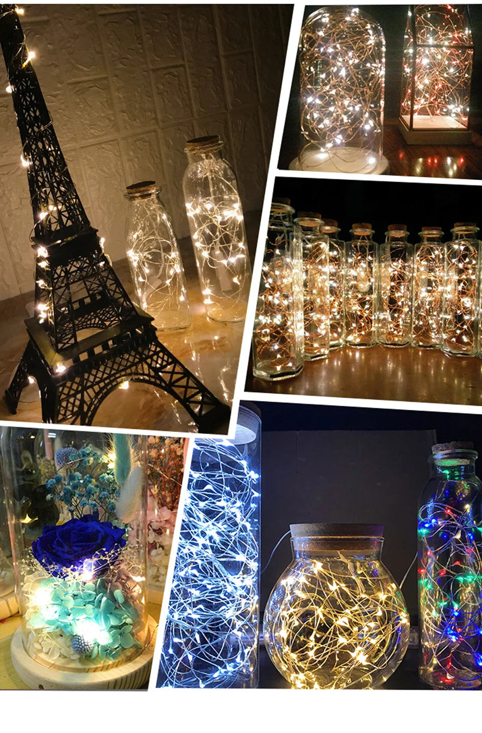 Luces LED de cadena, luz de noche, iluminación navideña, guirnalda de hadas de 1M, 2M, 3M, 5M, luz decorativa para Año Nuevo, boda, fiesta de cumpleaños