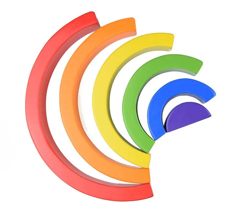 Juguete de madera Montessori para niños, bloques de construcción de arcoíris, juego de equilibrio creativo apilable DIY, juguetes educativos para niños, regalos para niños