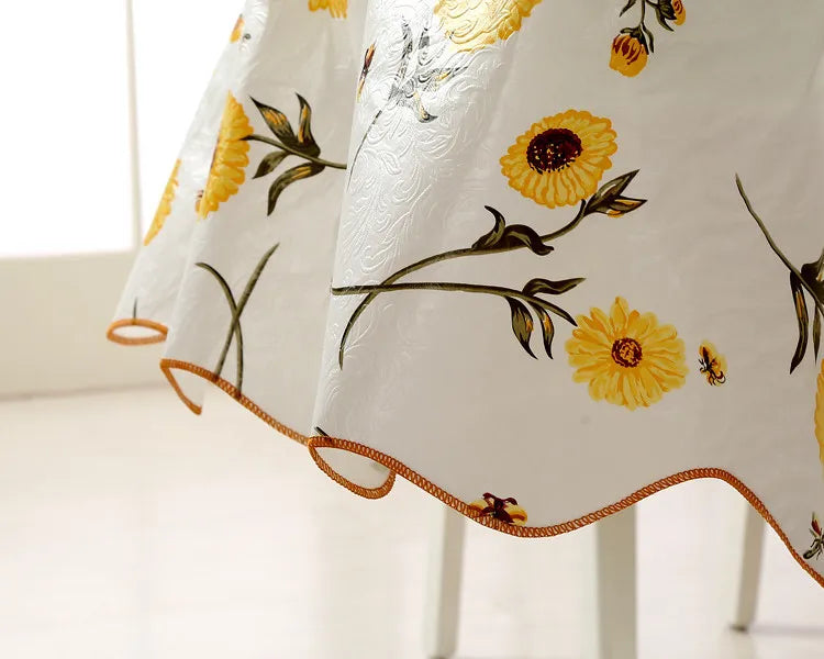Mantel Redondo Impermeable de PVC, Estampado Floral, Decoración del Hogar, Mantel Antimanchas, Cubremesa de Comedor, Venta al por Mayor