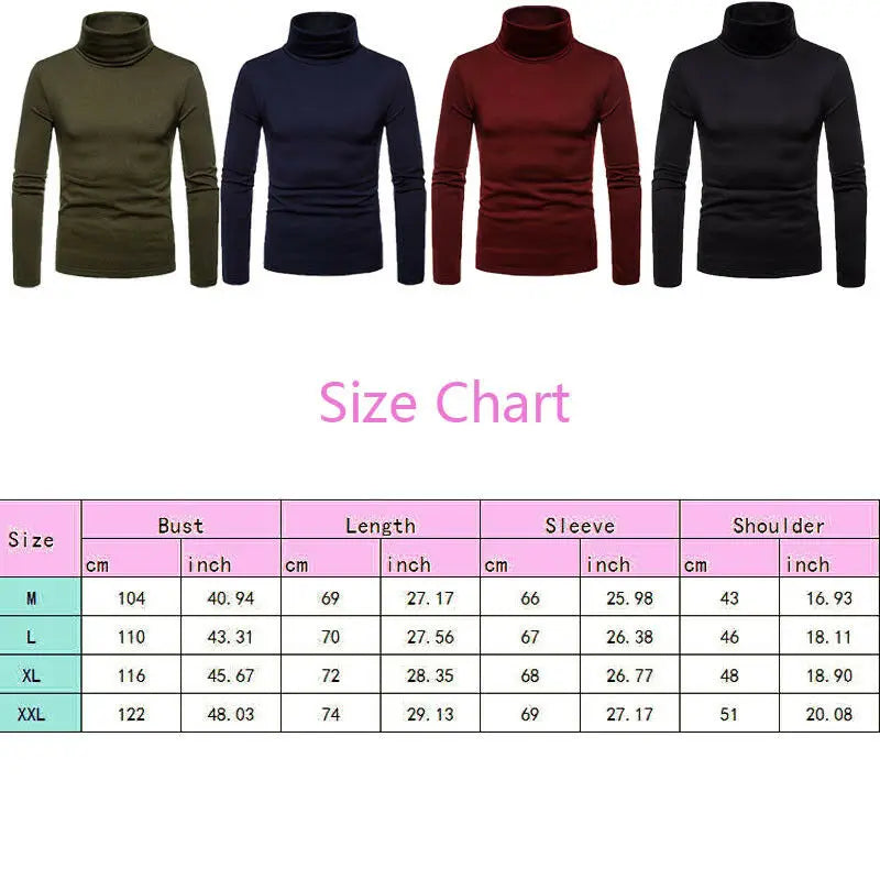 Suéteres de cuello alto para hombre otoño invierno, térmicos informales, de manga larga, ajustados, básicos elásticos, sudadera y jersey
