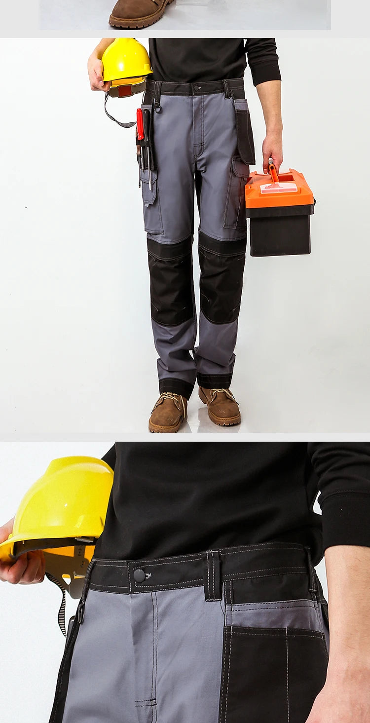 Pantalones de trabajo multifuncionales para hombre Pantalones de trabajo con cintas reflectantes