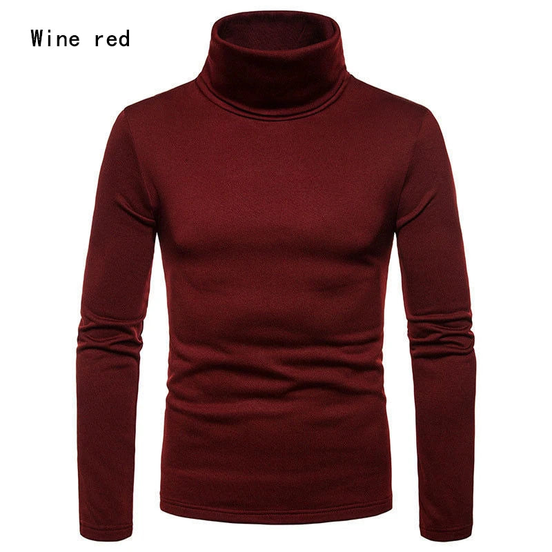 Suéteres de cuello alto para hombre otoño invierno, térmicos informales, de manga larga, ajustados, básicos elásticos, sudadera y jersey