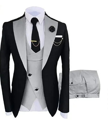Nuevo Traje de Hombre Ropa Popular Lujo Fiesta Escenario Traje de Hombre Padrinos de Boda Ajuste Regular Esmoquin Conjunto de 3 Piezas Chaqueta+Pantalones+Chaleco