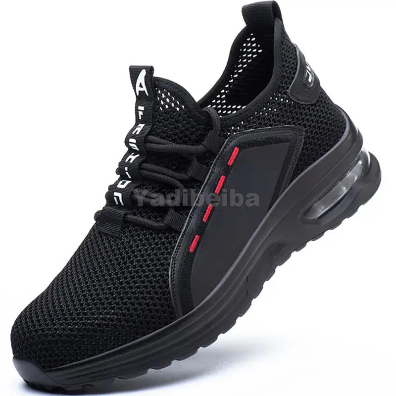 Zapatos de trabajo transpirables con puntera de acero, botas de seguridad ligeras, zapatos de trabajo de seguridad para hombres y mujeres, zapatillas de trabajo de seguridad.