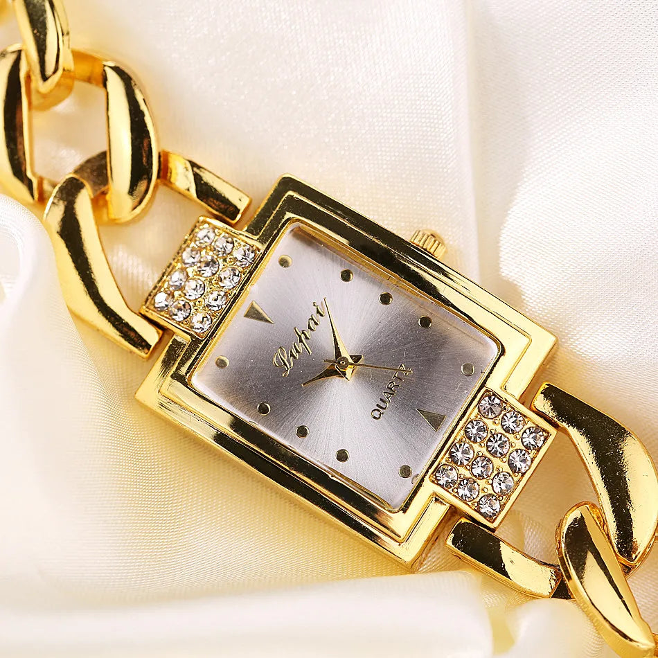 Relojes de Mujer de Marca Superior, Lujo, Pulsera Dorada, Reloj de Mujer, Relojes de Rhinestone para Dama, Reloj, Reloj Mujer, Montre Femme