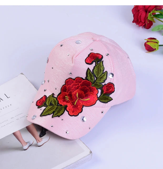 Gorra de béisbol de moda con estampado de rosas para hombre y mujer, gorras de primavera y verano, gorras de sol para mujer, gorra Snapback lisa, gorra de béisbol informal para fotos callejeras
