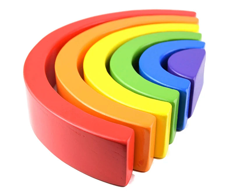Juguete de madera Montessori para niños, bloques de construcción de arcoíris, juego de equilibrio creativo apilable DIY, juguetes educativos para niños, regalos para niños