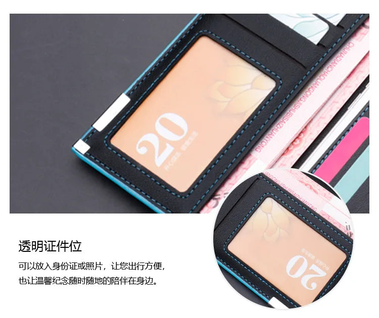 Cartera de hombre Casual Delgado de cuero suave Bolso de mano masculino Monedero pequeño Cartera delgada Monedero Cartera masculina Cuero 2021