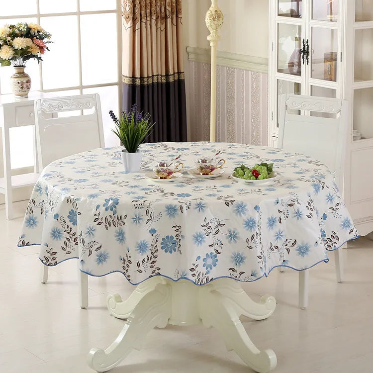 Mantel Redondo Impermeable de PVC, Estampado Floral, Decoración del Hogar, Mantel Antimanchas, Cubremesa de Comedor, Venta al por Mayor