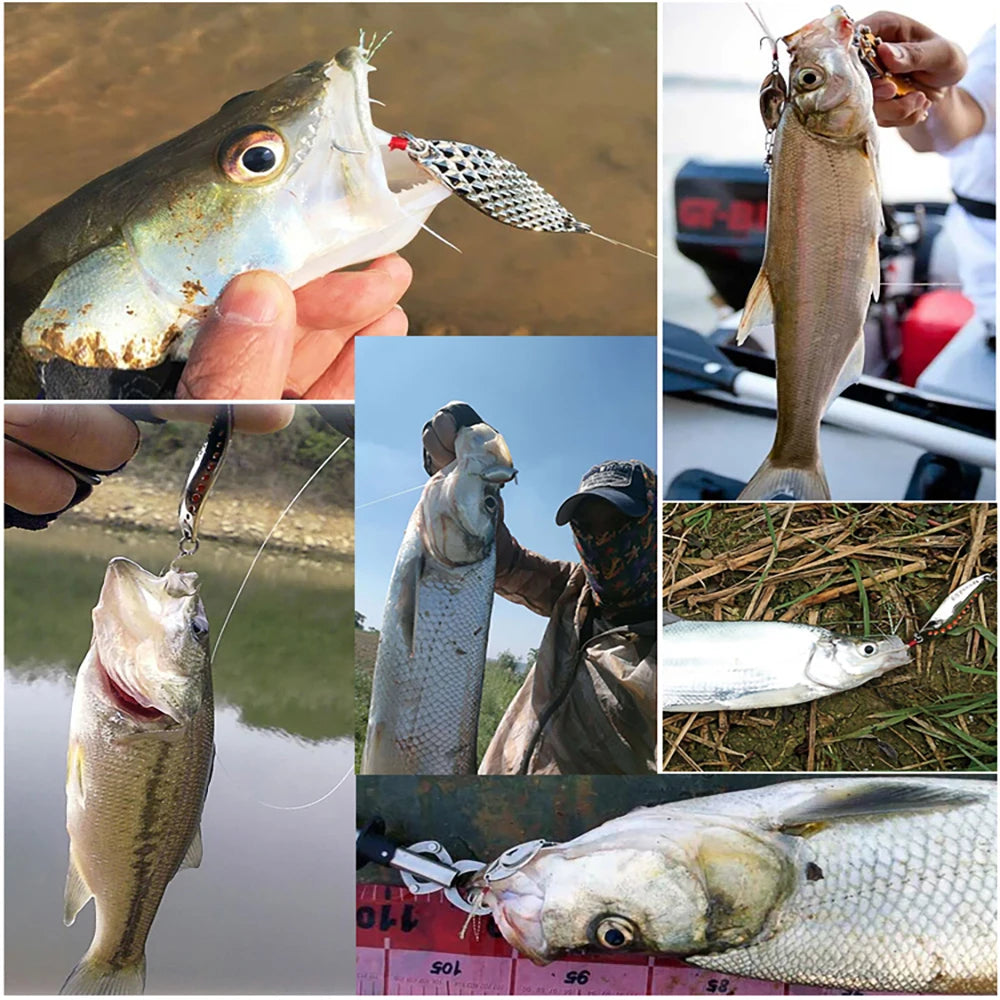 Kit de señuelos de pesca, juego de cebos blandos y duros, capa de engranajes Minnow, plantilla de metal, cuchara para bajo, lucio, accesorios de aparejos de manivela con caja