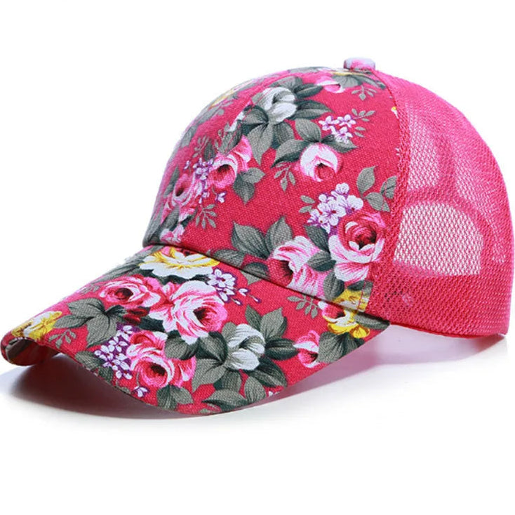 Floral Mesh Summer Cap