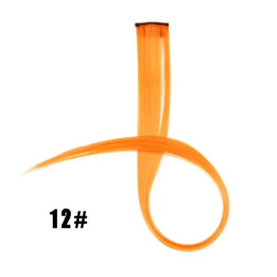 Extensiones de cabello sintético liso de 55,8 cm de largo, 37 colores, ignífugas, de clip, de una sola pieza