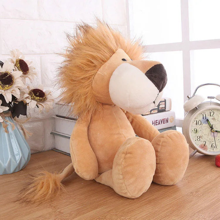 Peluches Animaux Jouets Poupées Douces Jungle Lion Éléphant Tigre Chien Renard Singe Cerf Enfants Cadeau Kawaii Bébé Enfants Hobbie Jouets