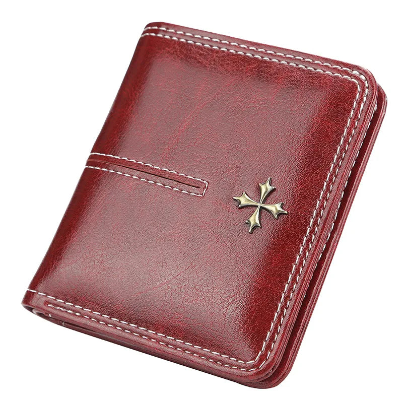 Monedero de cuero pequeño de lujo para mujer con bolsillo para monedas, cartera delgada, tarjetero para mujer, mini bolsa de dinero