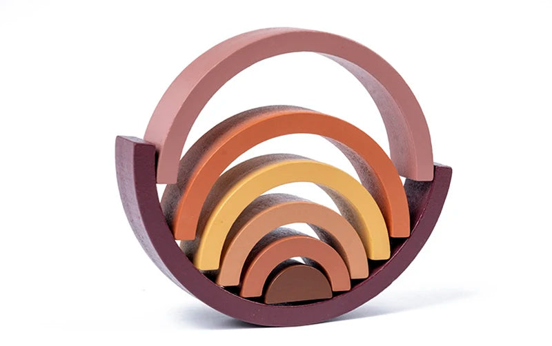 Juguete de madera Montessori para niños, bloques de construcción de arcoíris, juego de equilibrio creativo apilable DIY, juguetes educativos para niños, regalos para niños