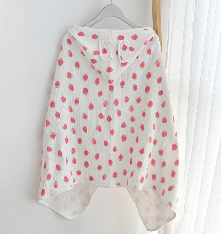 Newborn Baby Boy Girl Bathrobe Towel 100% Cotton Infant Toddler Child Cartoon Hooded Bathrobe Cloak Baby Blanket